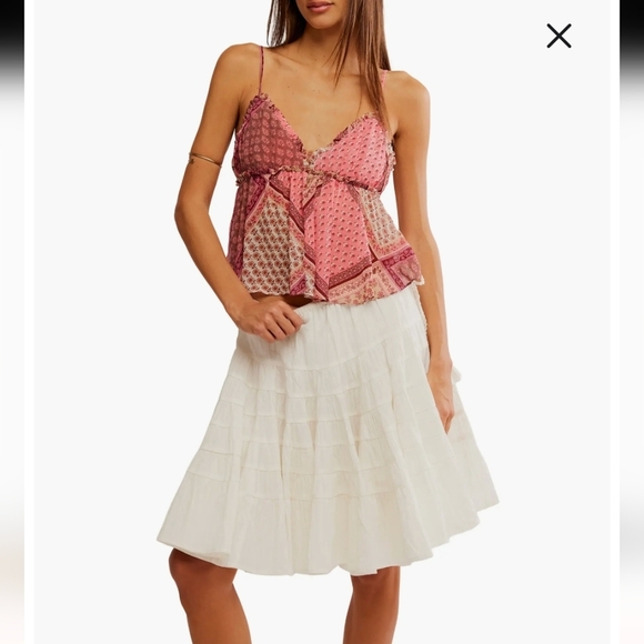 Free People Alix Printed Top in Summer Combo sz LRG - Picture 13 of 16